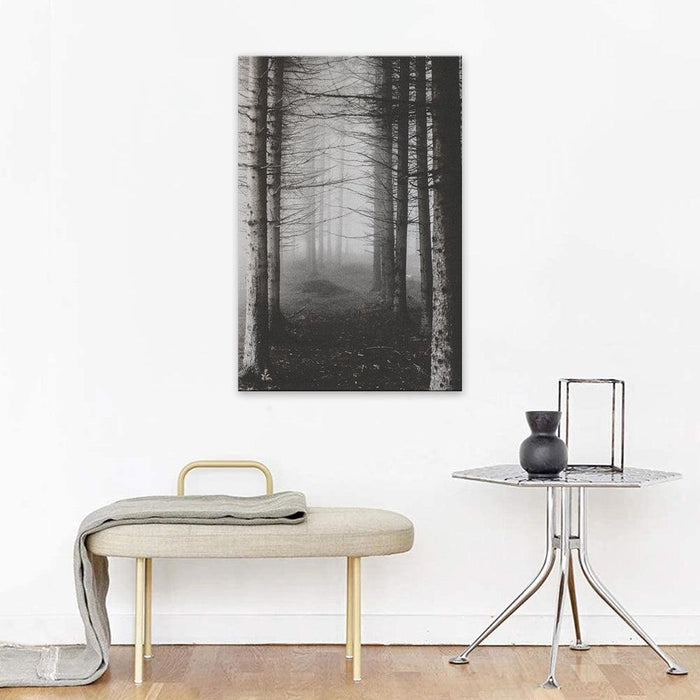 Dark Trees Landscape 1 Piece HD Multi Panel Canvas Wall Art Frame - Original Frame