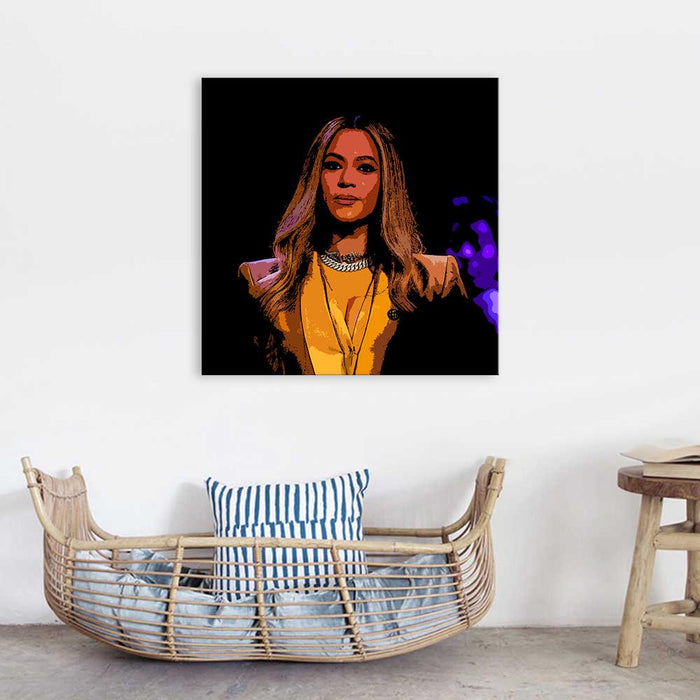 Yellow Beyoncé 1 Piece HD Multi Panel Canvas Wall Art Frame