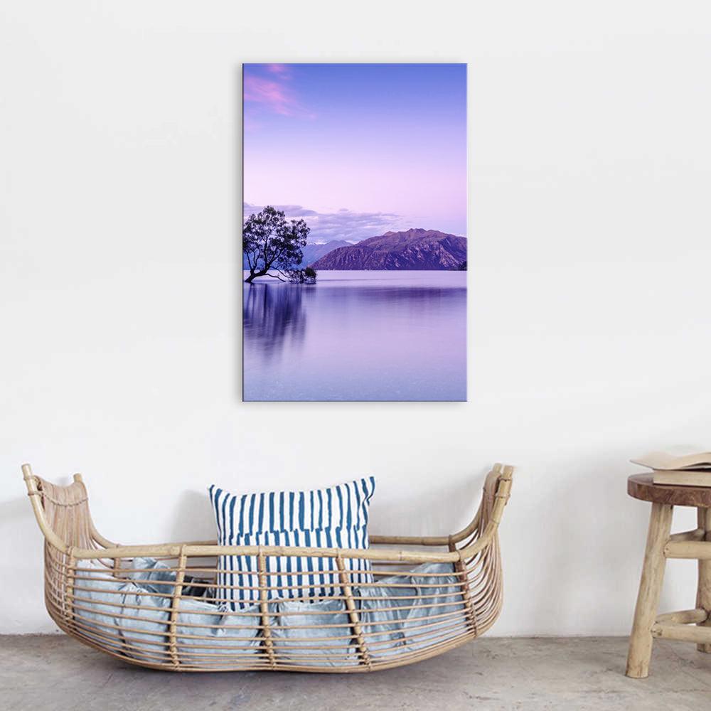 The Purple Mountains 1 Piece HD Multi Panel Canvas Wall Art Frame - Original Frame