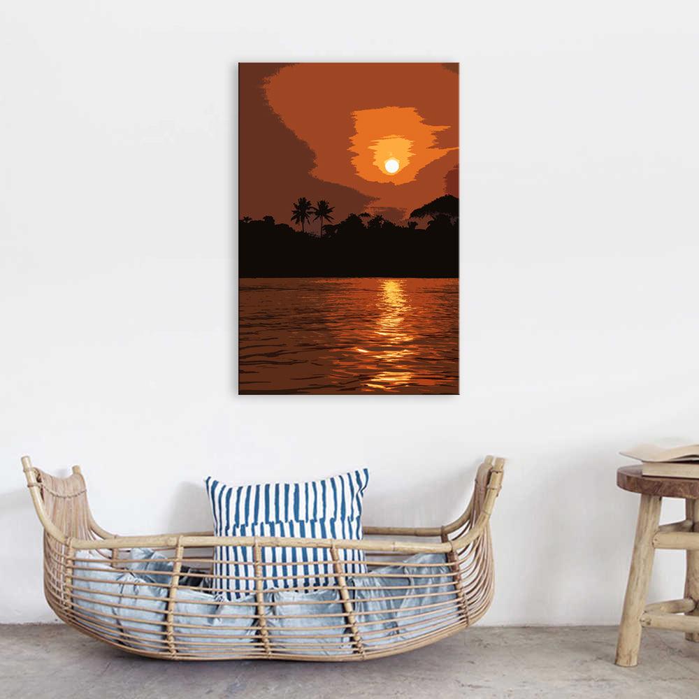 The Brown Sunrise 1 Piece HD Multi Panel Canvas Wall Art Frame - Original Frame