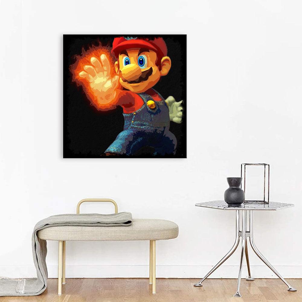 Fire Mario Bros 1 Piece HD Multi Panel Canvas Wall Art Frame - Original Frame