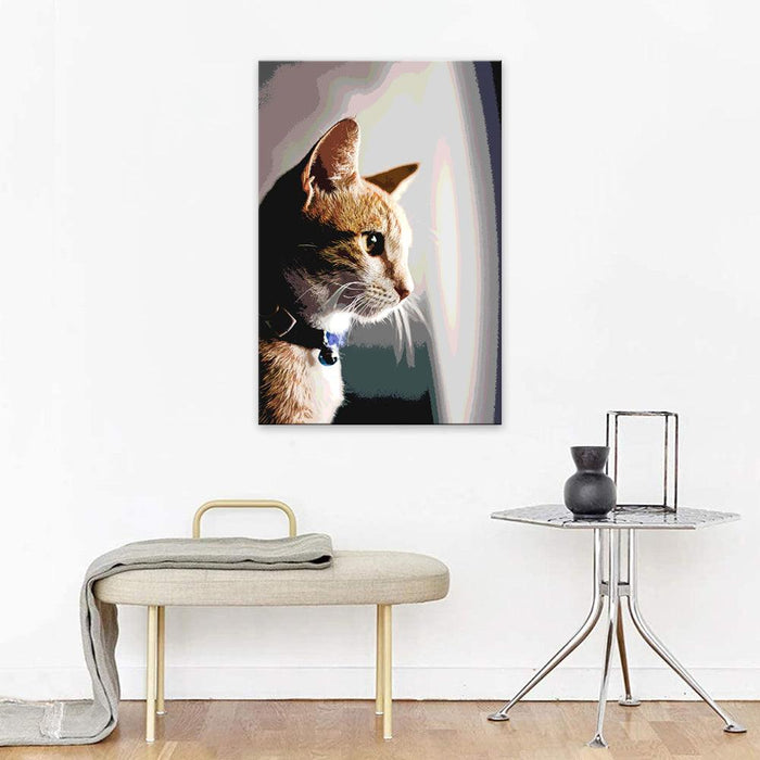 The Curious Cat 1 Piece HD Multi Panel Canvas Wall Art Frame - Original Frame