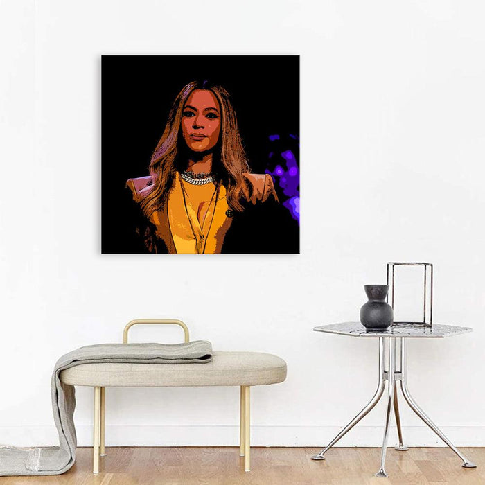 Yellow Beyoncé 1 Piece HD Multi Panel Canvas Wall Art Frame
