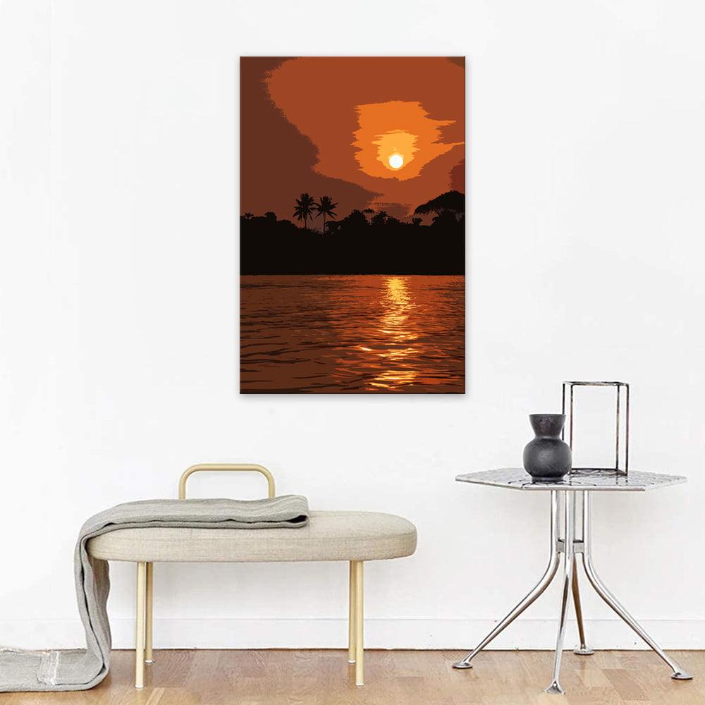 The Brown Sunrise 1 Piece HD Multi Panel Canvas Wall Art Frame - Original Frame