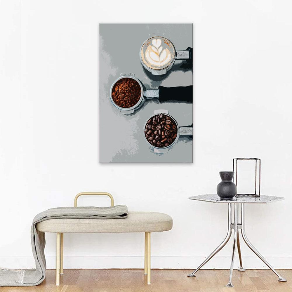 The Abstract Coffee Machine 1 Piece HD Multi Panel Canvas Wall Art Frame - Original Frame