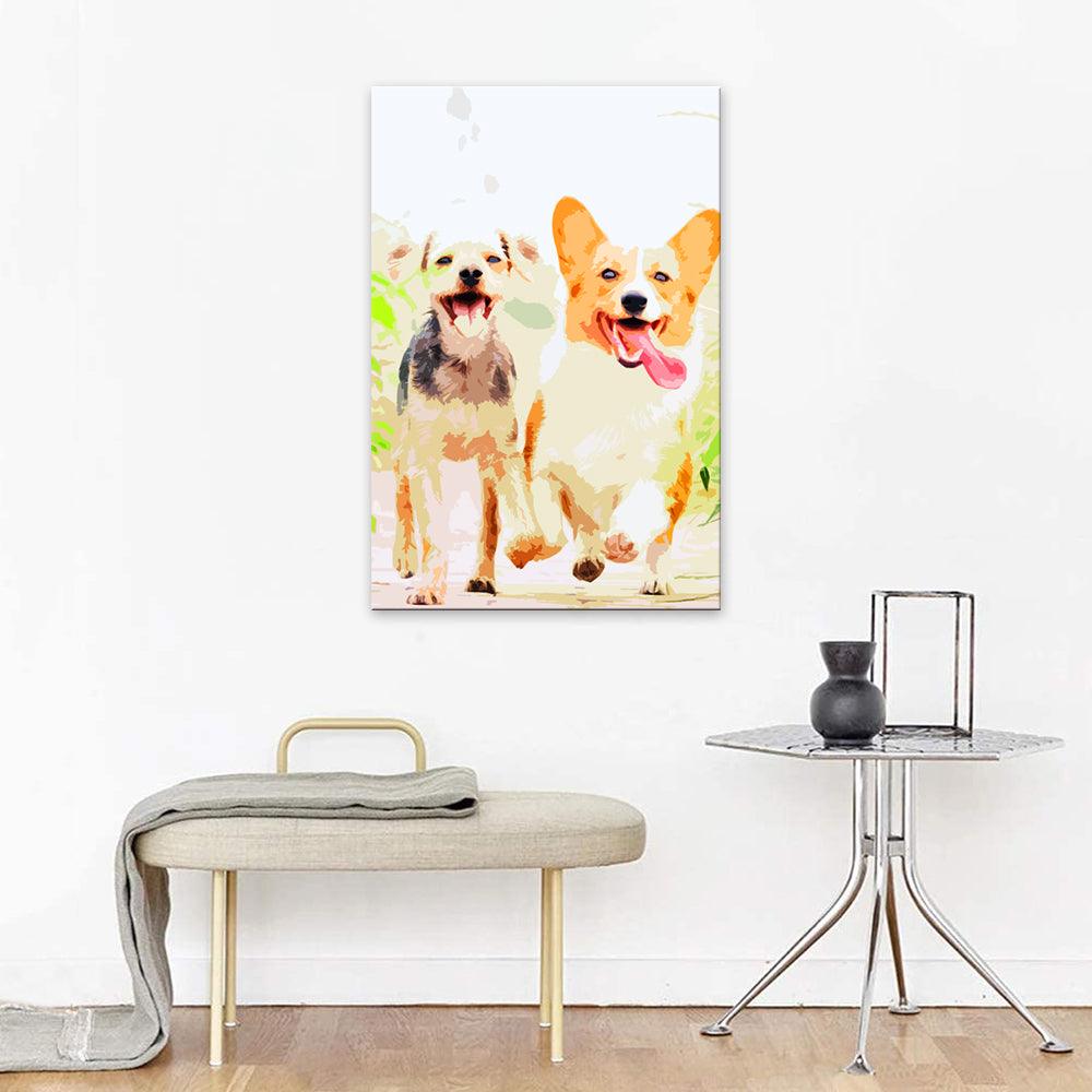 The Doggy Friendship 1 Piece HD Multi Panel Canvas Wall Art Frame - Original Frame
