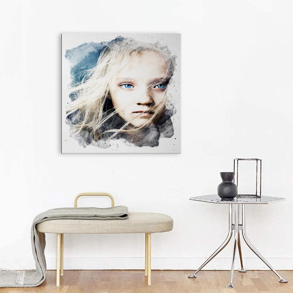 The Girl With Blue Eyes 1 Piece HD Multi Panel Canvas Wall Art Frame - Original Frame