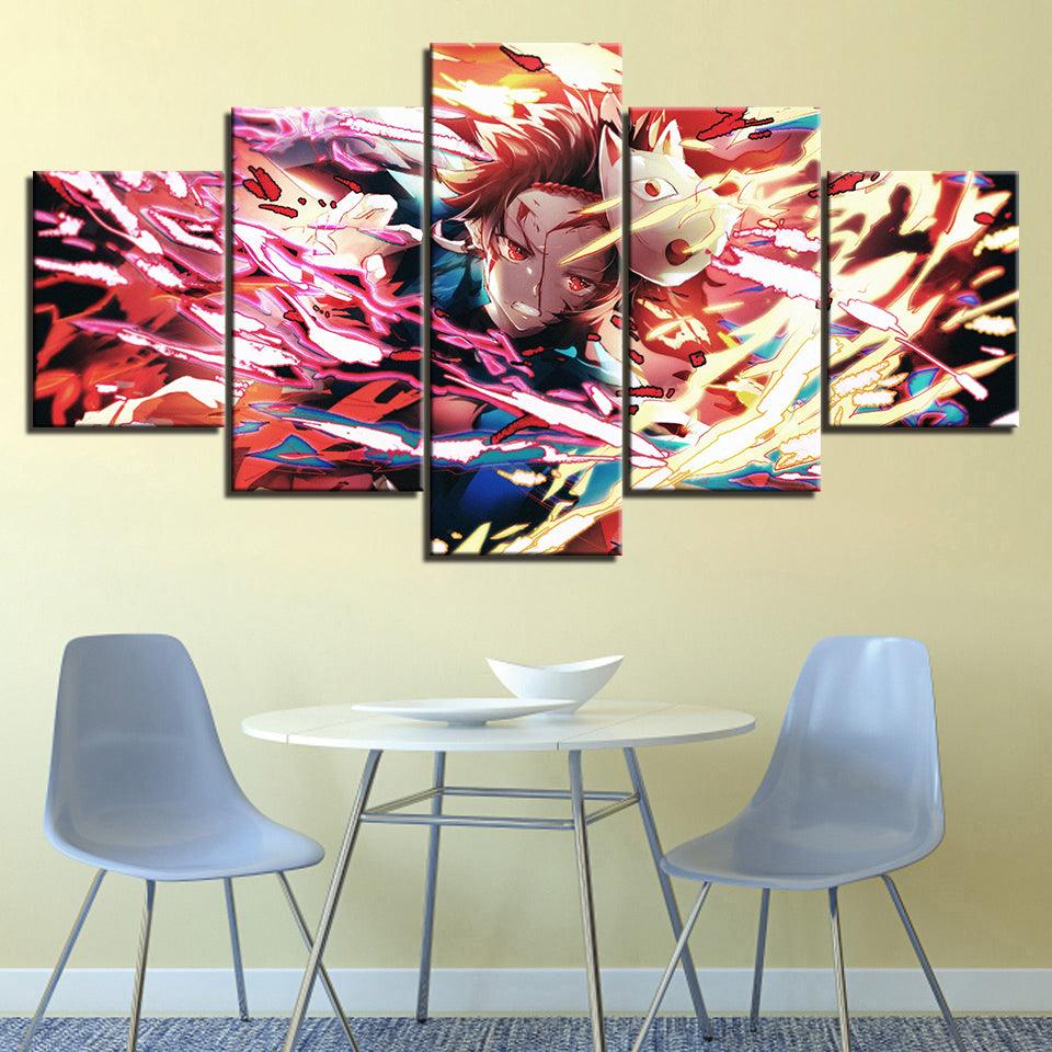 Demon Slayer Anime HD Multi Panel Canvas Wall Art Frame - Original Frame