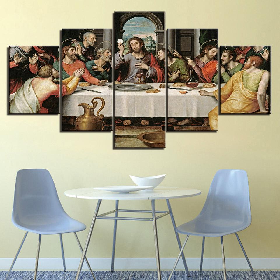 The Last Supper 5 Piece HD Multi Panel Canvas Wall Art Frame - Original Frame