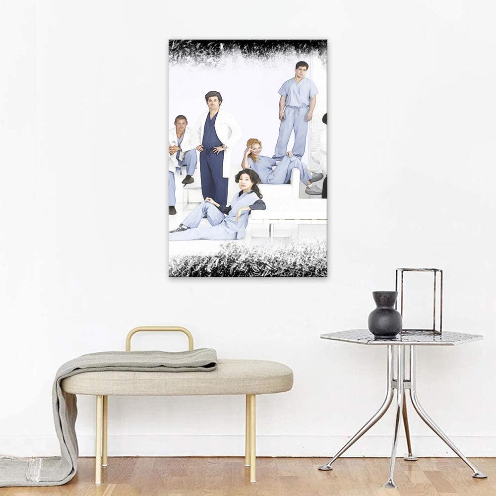 Blue Grey´s Anatomy 1 Piece HD Multi Panel Canvas Wall Art Frame - Original Frame