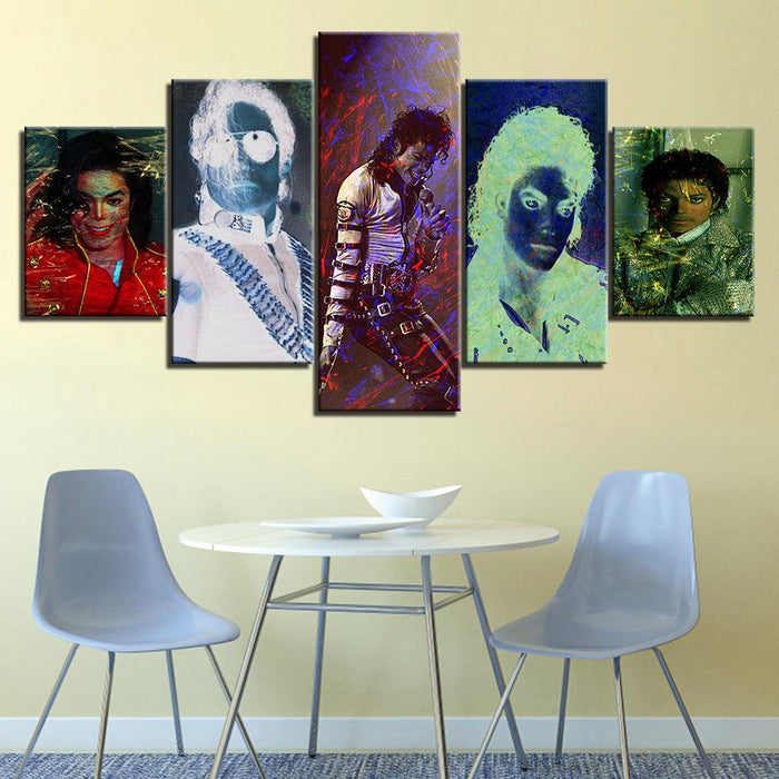 Michael Jackson 5 Piece HD Multi Panel Canvas Wall Art Frame - Original Frame