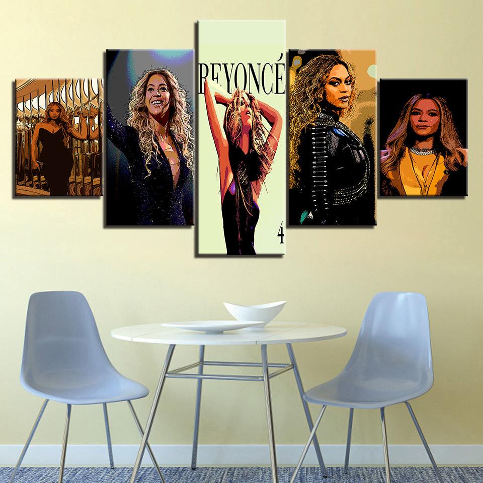 Beyoncé 5 Piece HD Multi Panel Canvas Wall Art Frame - Original Frame