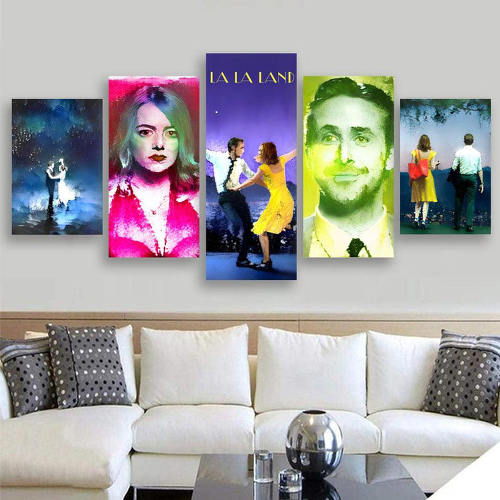 La La Land 5 Piece HD Multi Panel Canvas Wall Art Frame - Original Frame