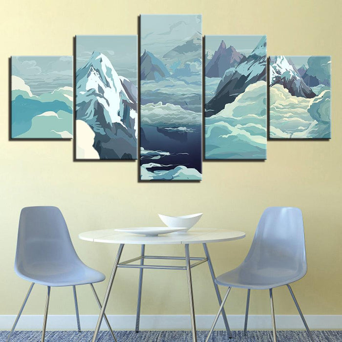 The Icy Winter 5 Piece HD Multi Panel Canvas Wall Art Frame