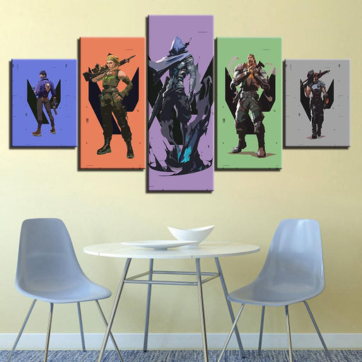 The Fortnite Multicolor 5 Piece HD Multi Panel Canvas Wall Art Frame - Original Frame