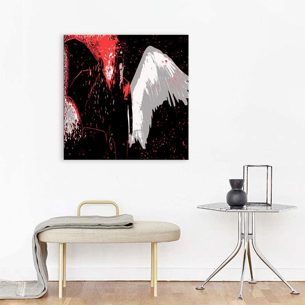 Black & Red Lucifer´s 1 Piece HD Multi Panel Canvas Wall Art Frame - Original Frame