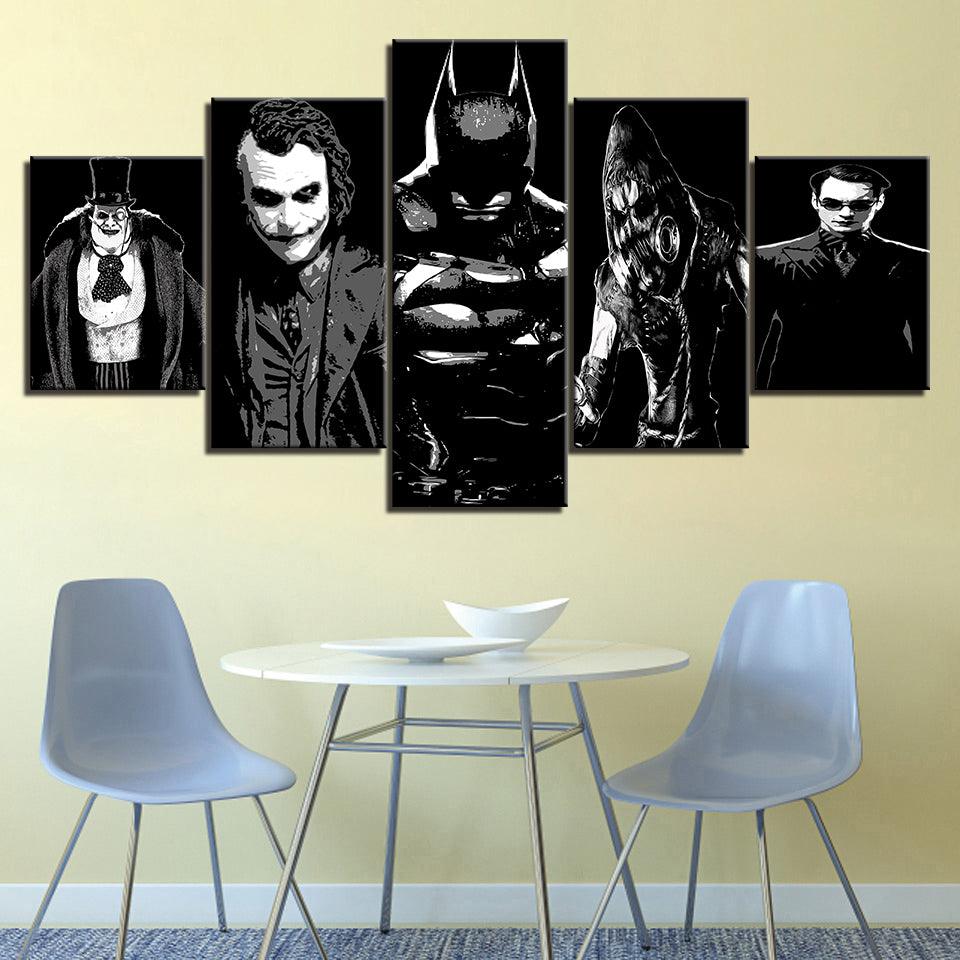 The Batman 5 Piece HD Multi Panel Canvas Wall Art Frame - Original Frame