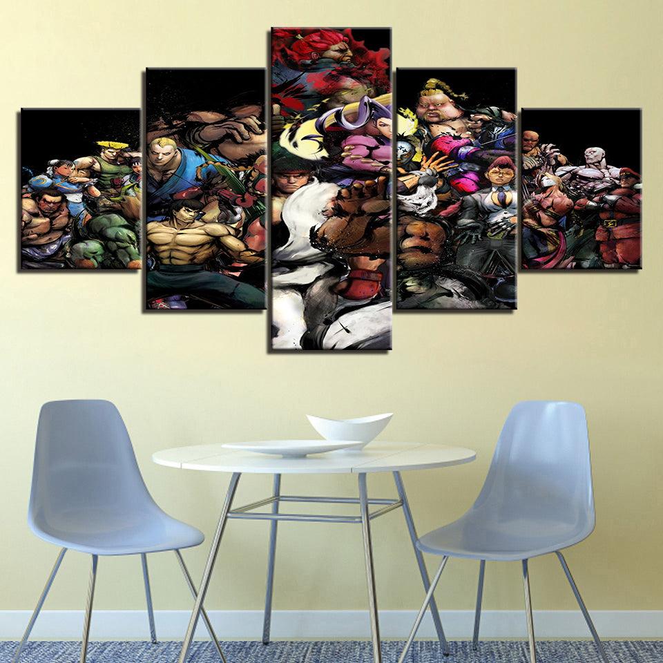 The Fighters Cartoon 5 Piece HD Multi Panel Canvas Wall Art Frame - Original Frame