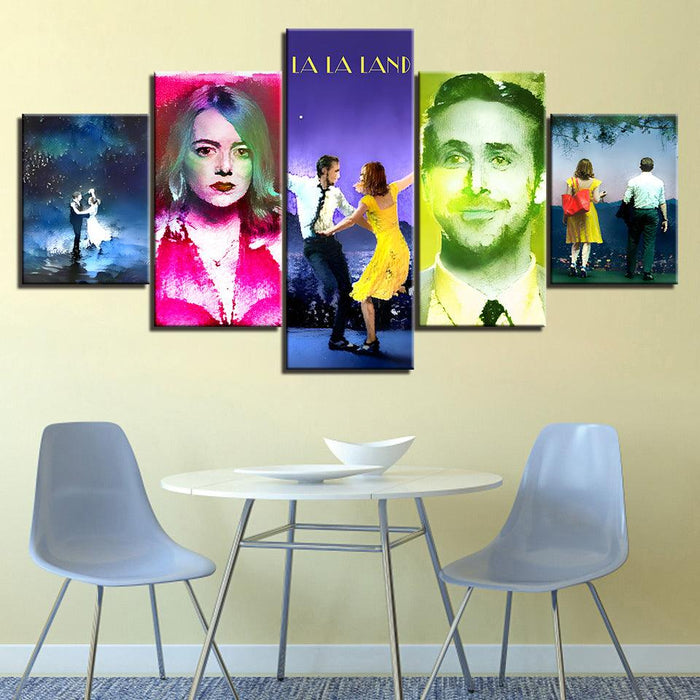 La La Land 5 Piece HD Multi Panel Canvas Wall Art Frame - Original Frame