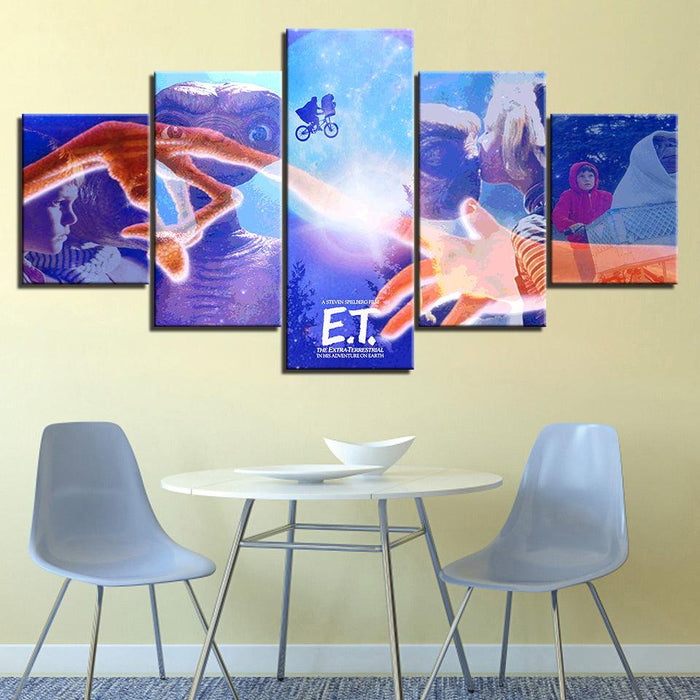 The E.T. Movie 5 Piece HD Multi Panel Canvas Wall Art Frame - Original Frame