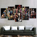 Street Fighters 5 Piece HD Multi Panel Canvas Wall Art Frame - Original Frame