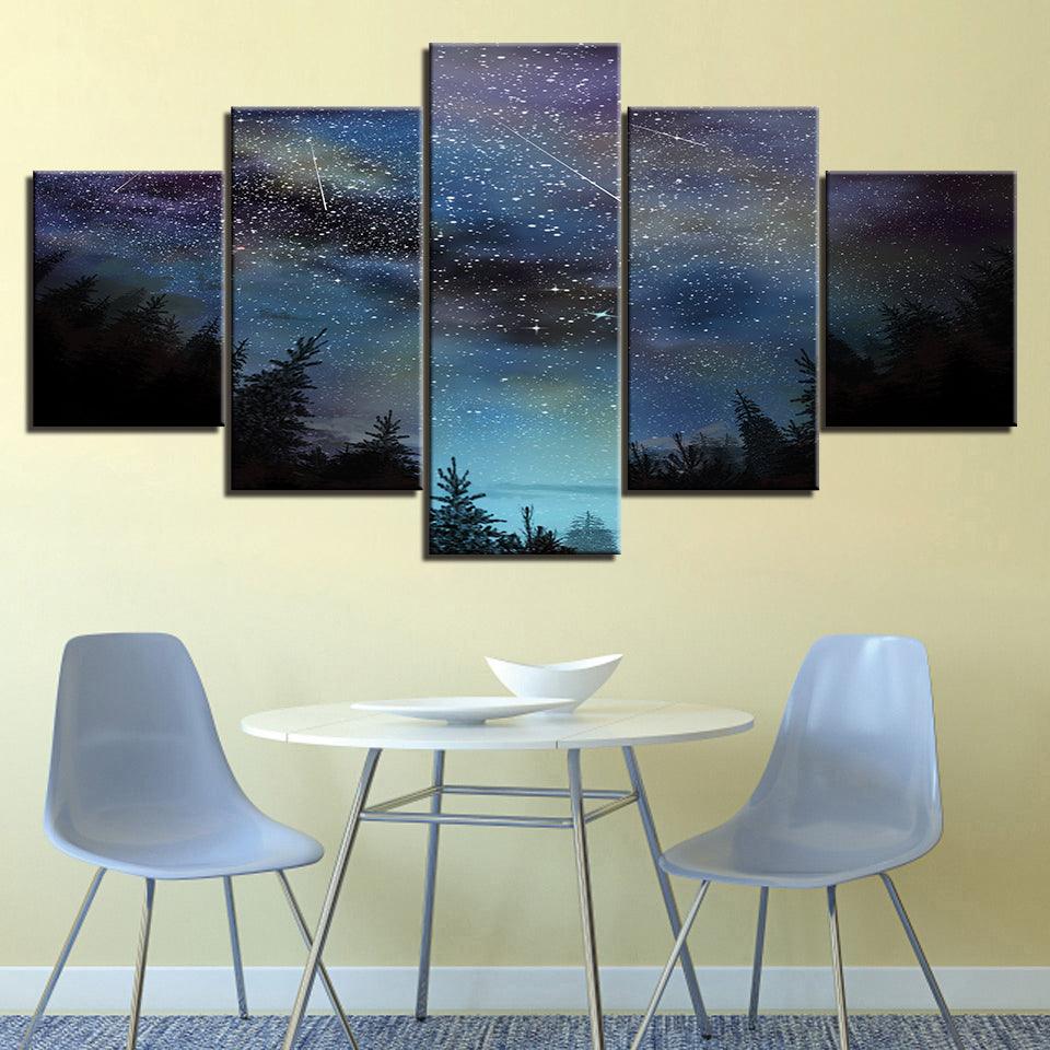 The Night Sky 5 Piece HD Multi Panel Canvas Wall Art Frame - Original Frame