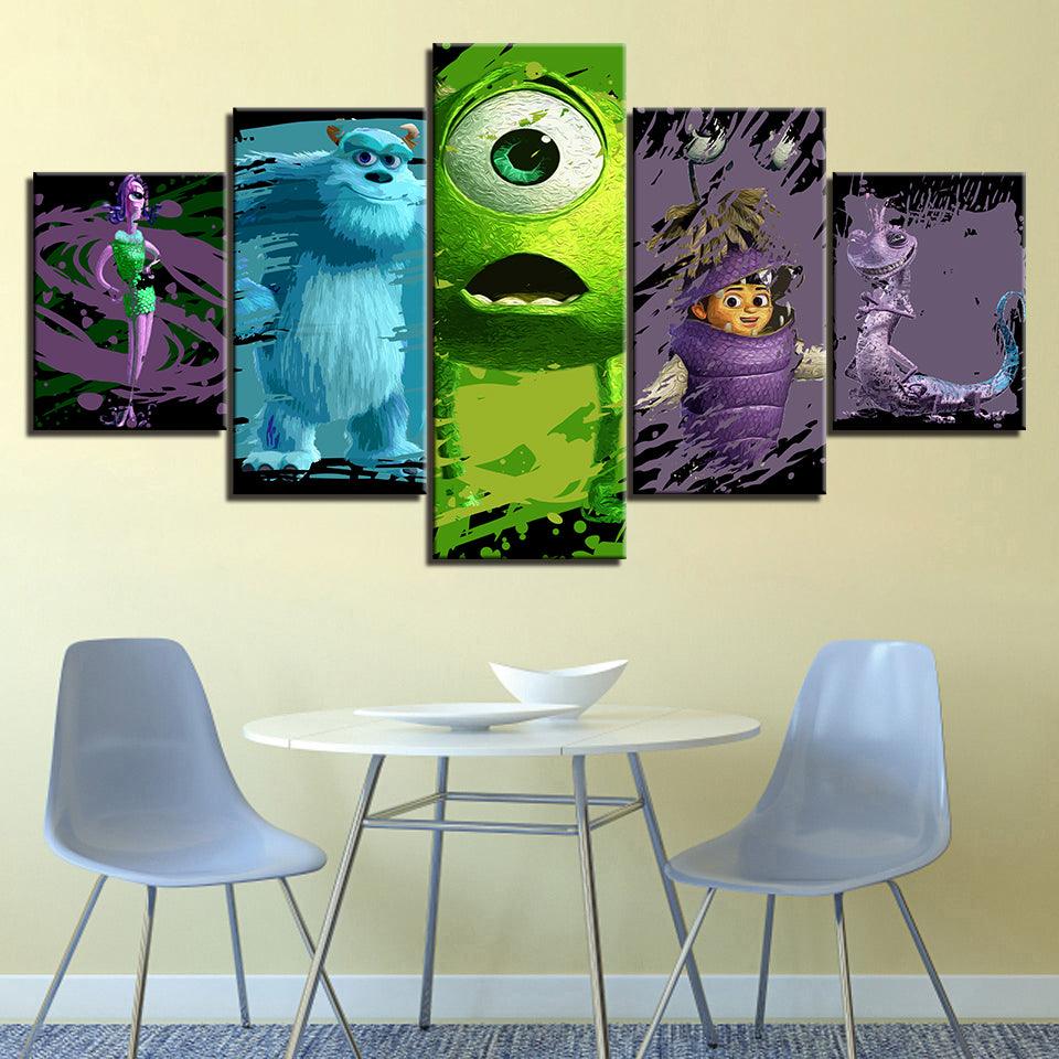 The Animals Inc Movie 5 Piece HD Multi Panel Canvas Wall Art Frame - Original Frame