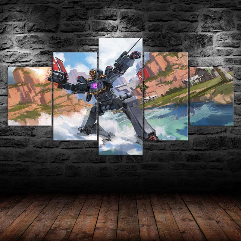 Apex Legends - 5 Piece Colorful HD Multi Panel Canvas Wall Art Frame - Original Frame