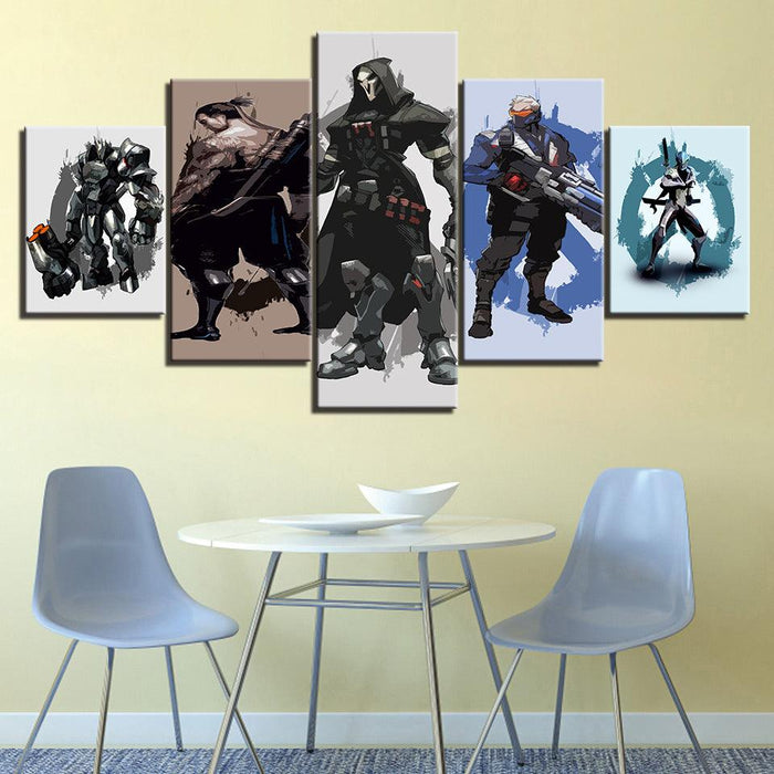 The Killer Team Cartoon 5 Piece HD Multi Panel Canvas Wall Art Frame - Original Frame