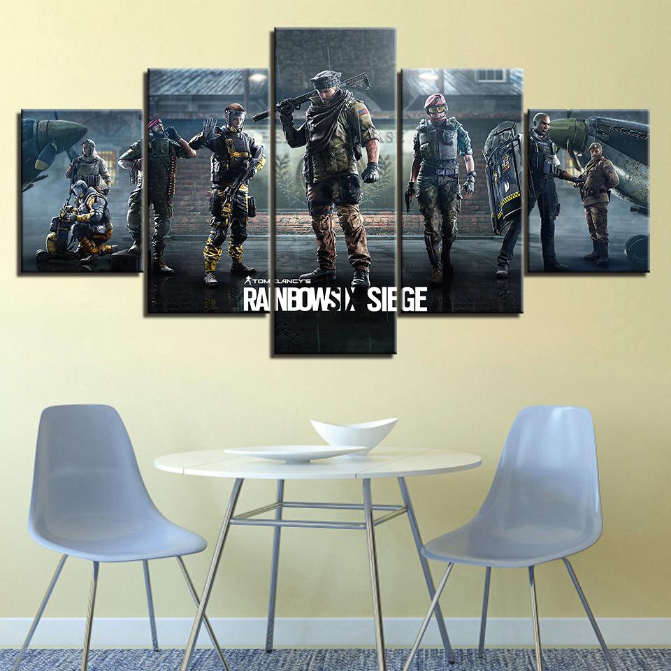 Tom Clancy's Rainbow Six Siege 5 Piece HD Multi Panel Canvas Wall Art Frame - Original Frame