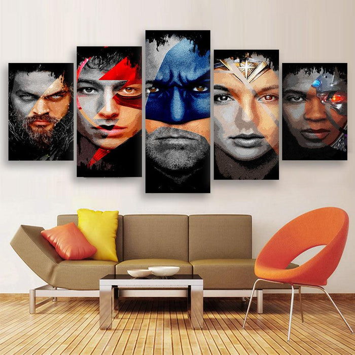 Movies Characters 5 Piece HD Multi Panel Canvas Wall Art Frame - Original Frame