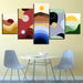 The Abstract Landscapes 5 Piece HD Multi Panel Canvas Wall Art Frame - Original Frame