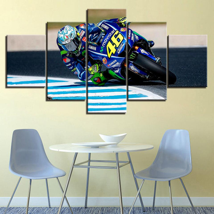 Motorcycle Race 5 Piece HD Multi Panel Canvas Wall Art Frame - Original Frame