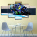 Motorcycle Race 5 Piece HD Multi Panel Canvas Wall Art Frame - Original Frame