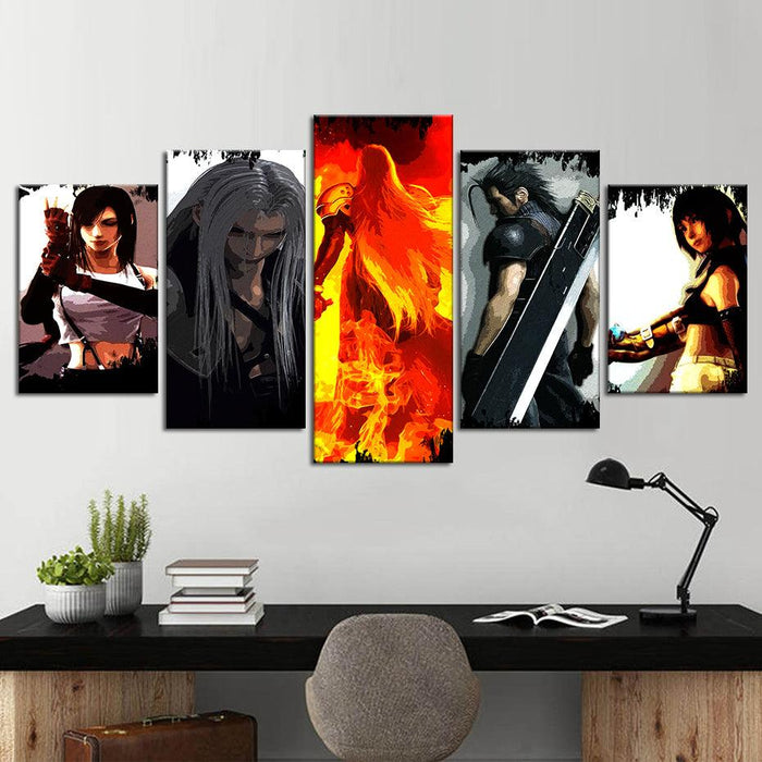 Final Fantasy 5 Piece HD Multi Panel Canvas Wall Art Frame - Original Frame