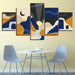 The Abstract Moon And Sun 5 Piece HD Multi Panel Canvas Wall Art Frame - Original Frame