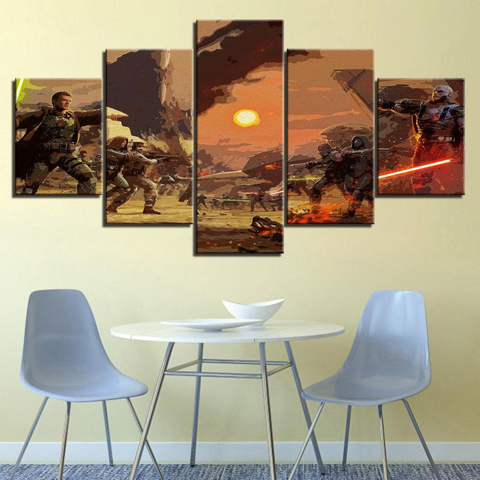 The Star Wars Movie 5 Piece HD Multi Panel Canvas Wall Art Frame - Original Frame