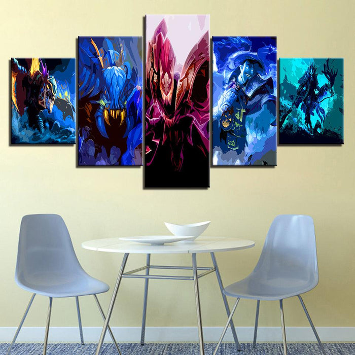 The Creature Team Cartoon 5 Piece HD Multi Panel Canvas Wall Art Frame - Original Frame