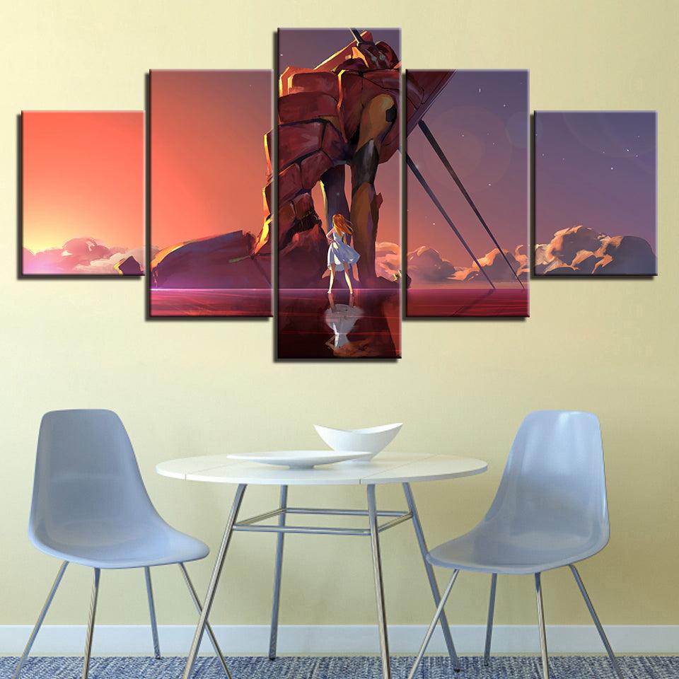 Woman Looking At A Rock 5 Piece HD Multi Panel Canvas Wall Art Frame - Original Frame