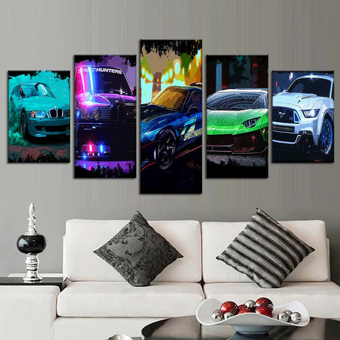 Need For Speed 5 Piece HD Multi Panel Canvas Wall Art Frame