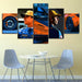 Blue & Orange Formula One Collection 5 Piece HD Multi Panel Canvas Wall Art Frame - Original Frame