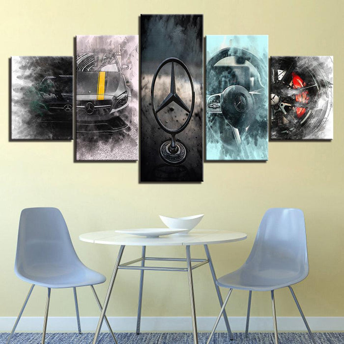 The Smokey Fancy Car Collection 5 Piece HD Multi Panel Canvas Wall Art Frame - Original Frame