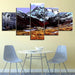 The Rocky Mountains Collection 5 Piece HD Multi Panel Canvas Wall Art Framee - Original Frame