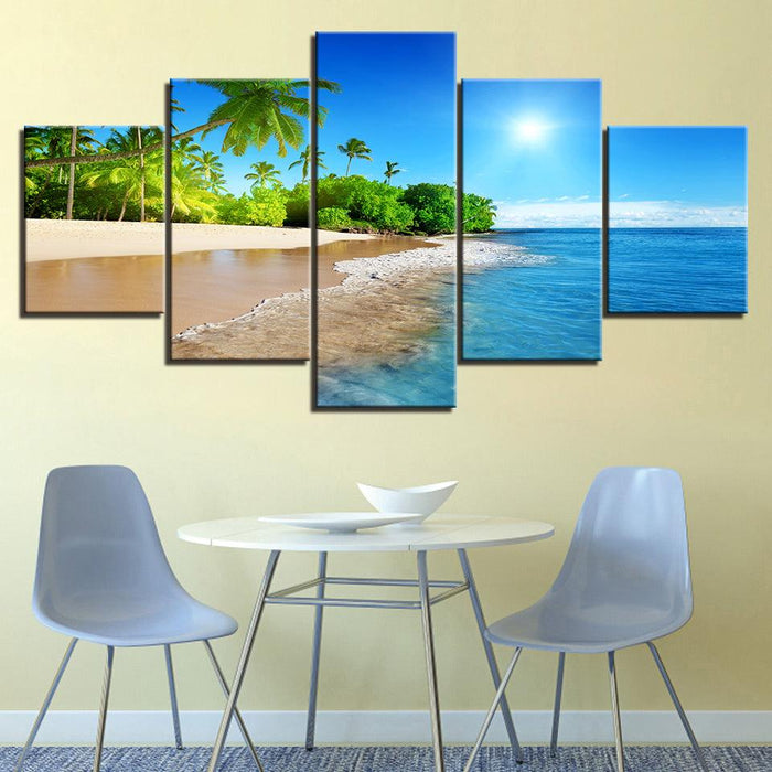 Sunny Beach HD Multi Panel Canvas Wall Art Frame - Original Frame