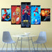 The Mario Bros Action Collection 5 Piece HD Multi Panel Canvas Wall Art Frame - Original Frame