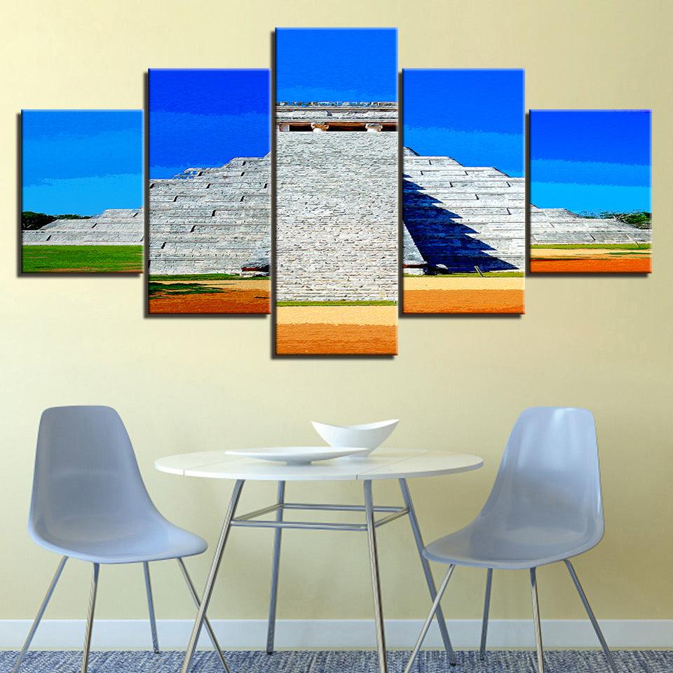 The Mexican Pyramid Collection 5 Piece HD Multi Panel Canvas Wall Art Frame - Original Frame