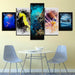 Happiness 5 Piece HD Multi Panel Canvas Wall Art Frame - Original Frame