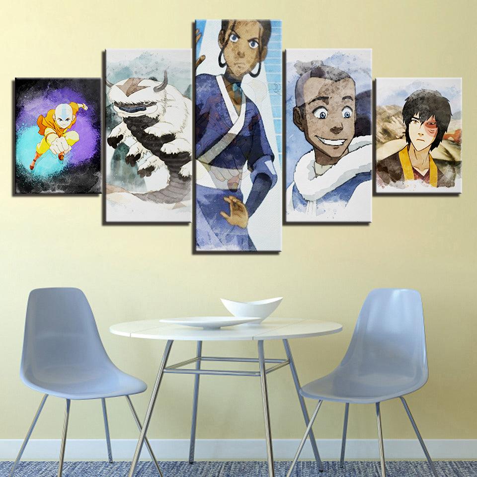 The Naruto Team Cartoon 5 Piece HD Multi Panel Canvas Wall Art Frame - Original Frame
