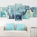 Icy Mountains 5 Piece HD Multi Panel Canvas Wall Art Frame - Original Frame