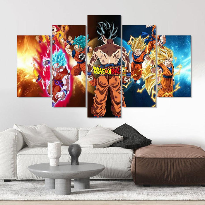 Classical Dragon Ball Z 5 Piece HD Multi Panel Canvas Wall Art Frame - Original Frame